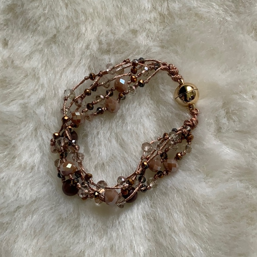 Purple Beaded Strand Bracelet